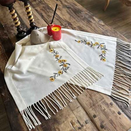 Floral Embroidered Linen Runner