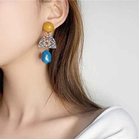 Vintage Colorful Acrylic Earrings