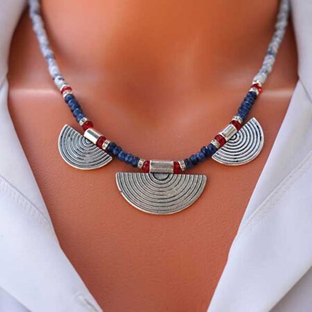 Fanned Gray Agate Necklace